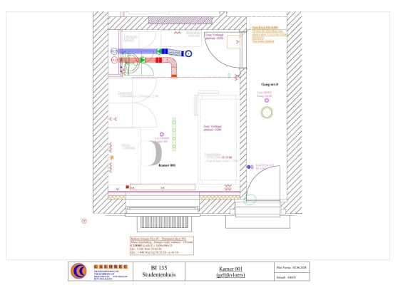 Kamer K001/Splinter nieuwe TOP bemeubelde studentenkamer, met eigen lavabo, frigo en combi oven/mircoglf, Wifi, hoogteslaper foto 1