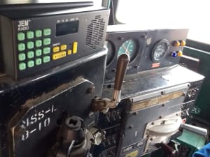 Control Stand in Cab of Diesel-Electric Switcher-Note JEM Radio