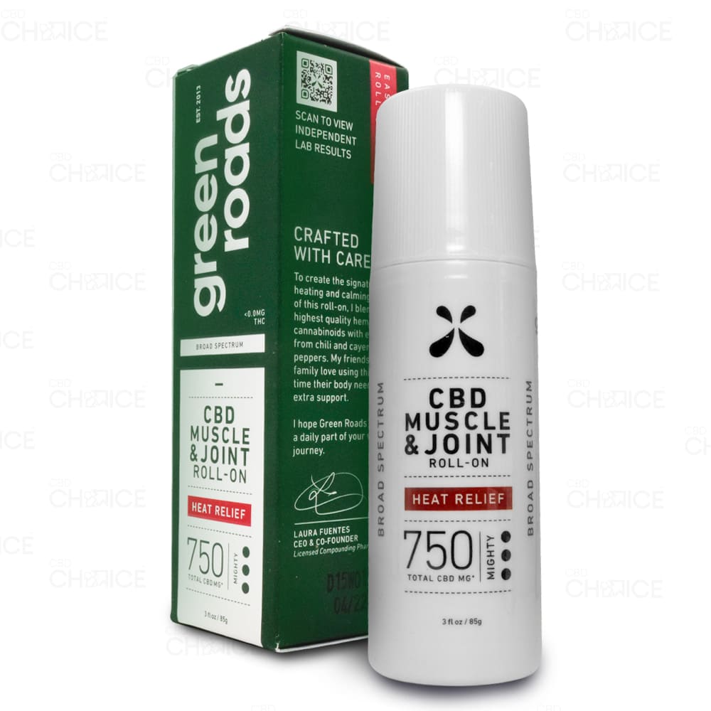 Green Roads Muscle Joint Heat Relief Roll On With 250 500mg Cbd