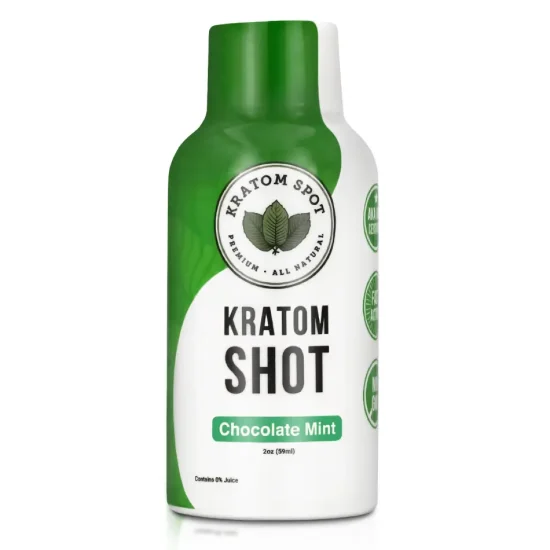 2oz bottle of Chocolate Mint Kratom Shot