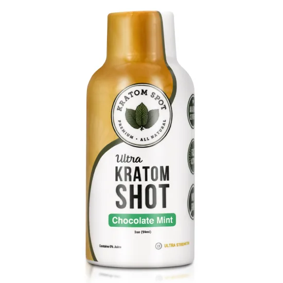 2oz bottle of Chocolate Mint Kratom Shot — Ultra Strength