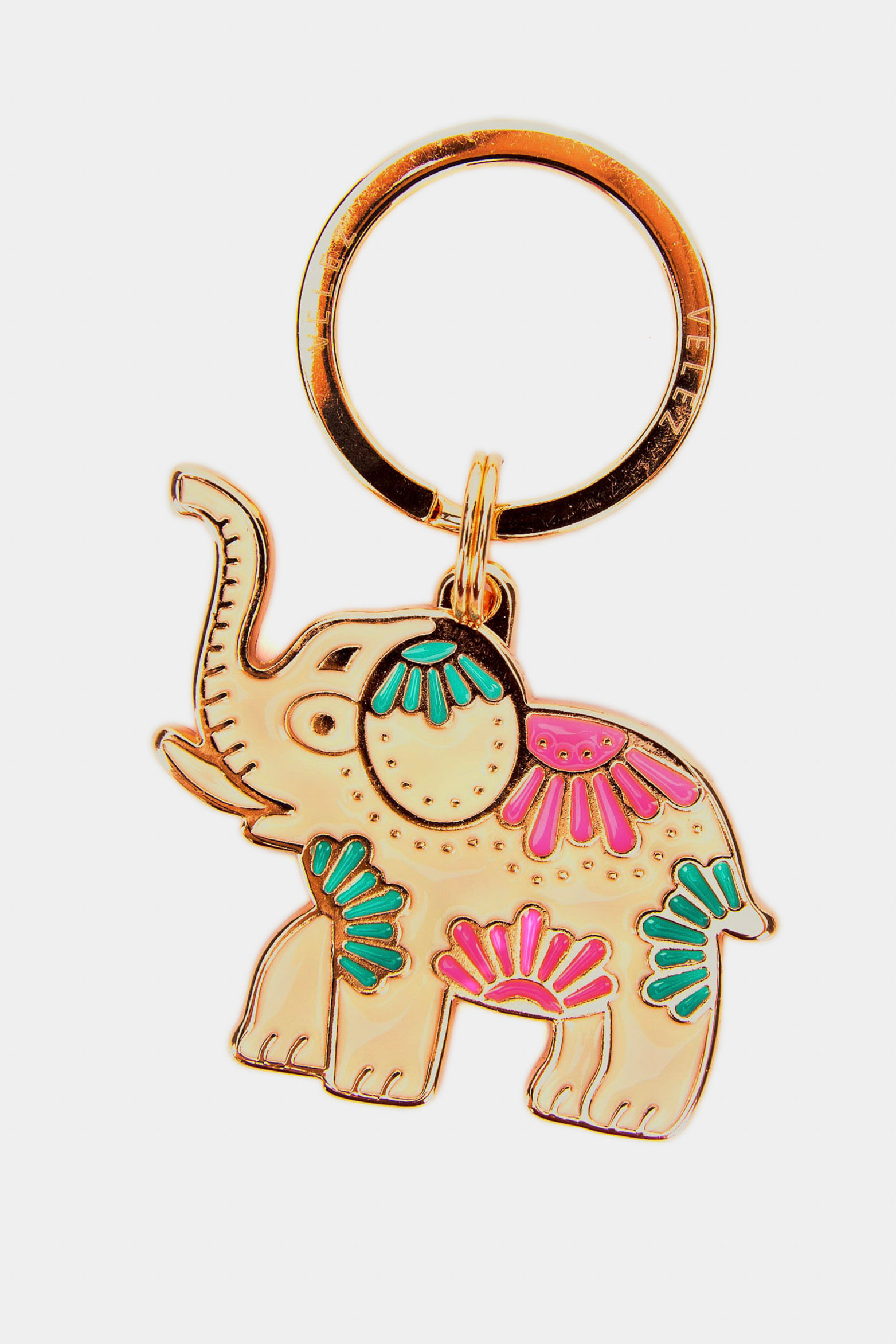 Llavero metálico para mujer elefante Arena