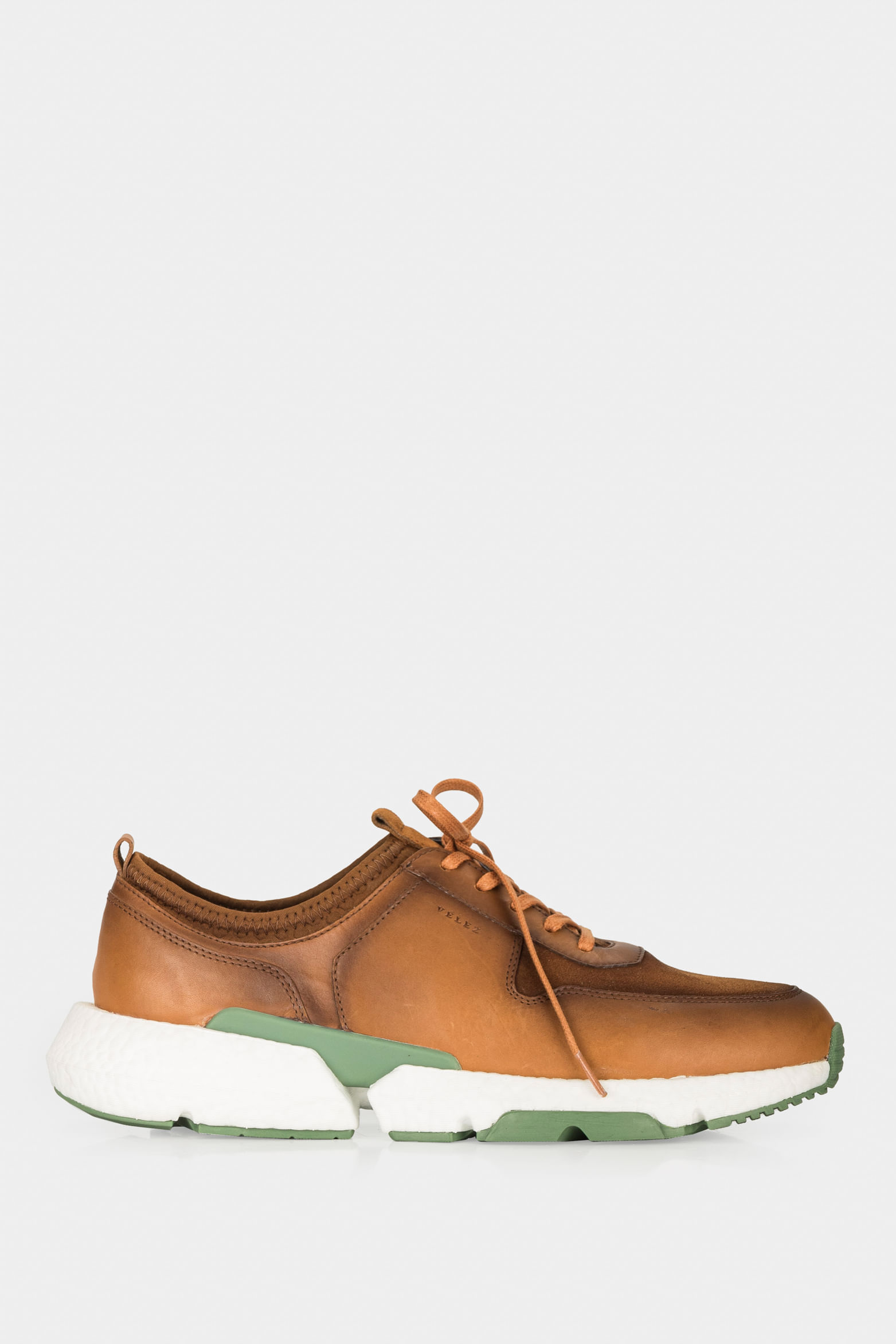 Zapatillas klee de cuero para hombre contraste de texturas