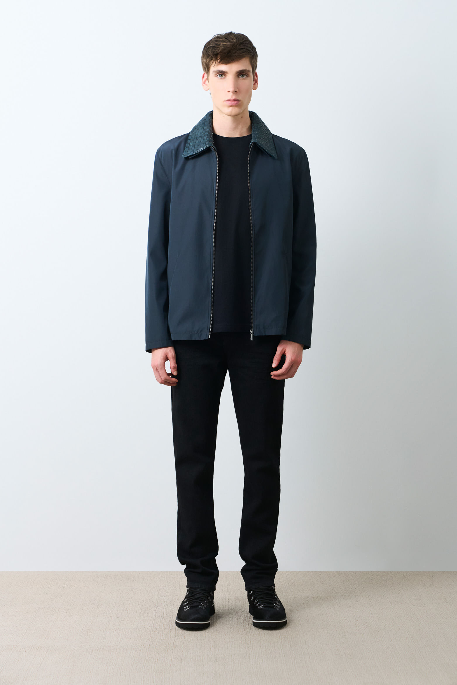 Chaqueta de tela y cuero para hombre Hazel