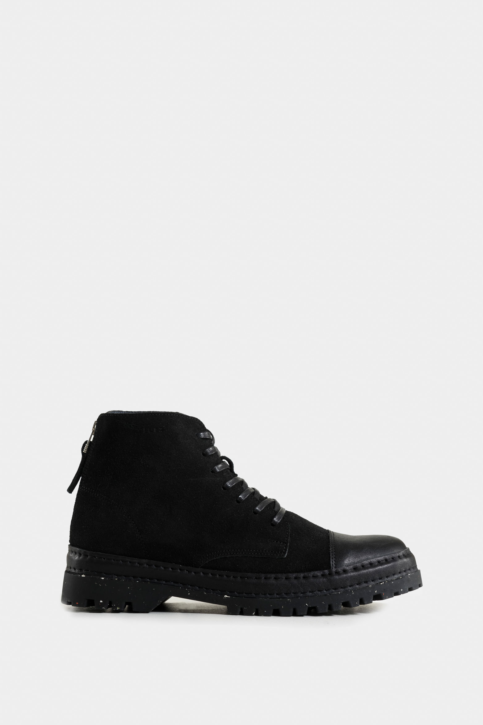Botas zipper de cuero para hombre cremallera en talón
