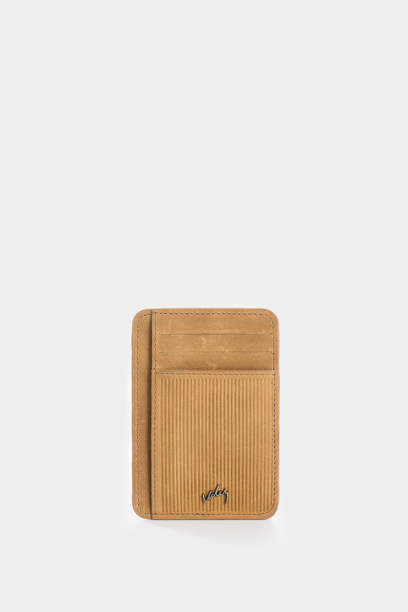 Porta tarjetas Vértice de cuero para hombre detalle rayas