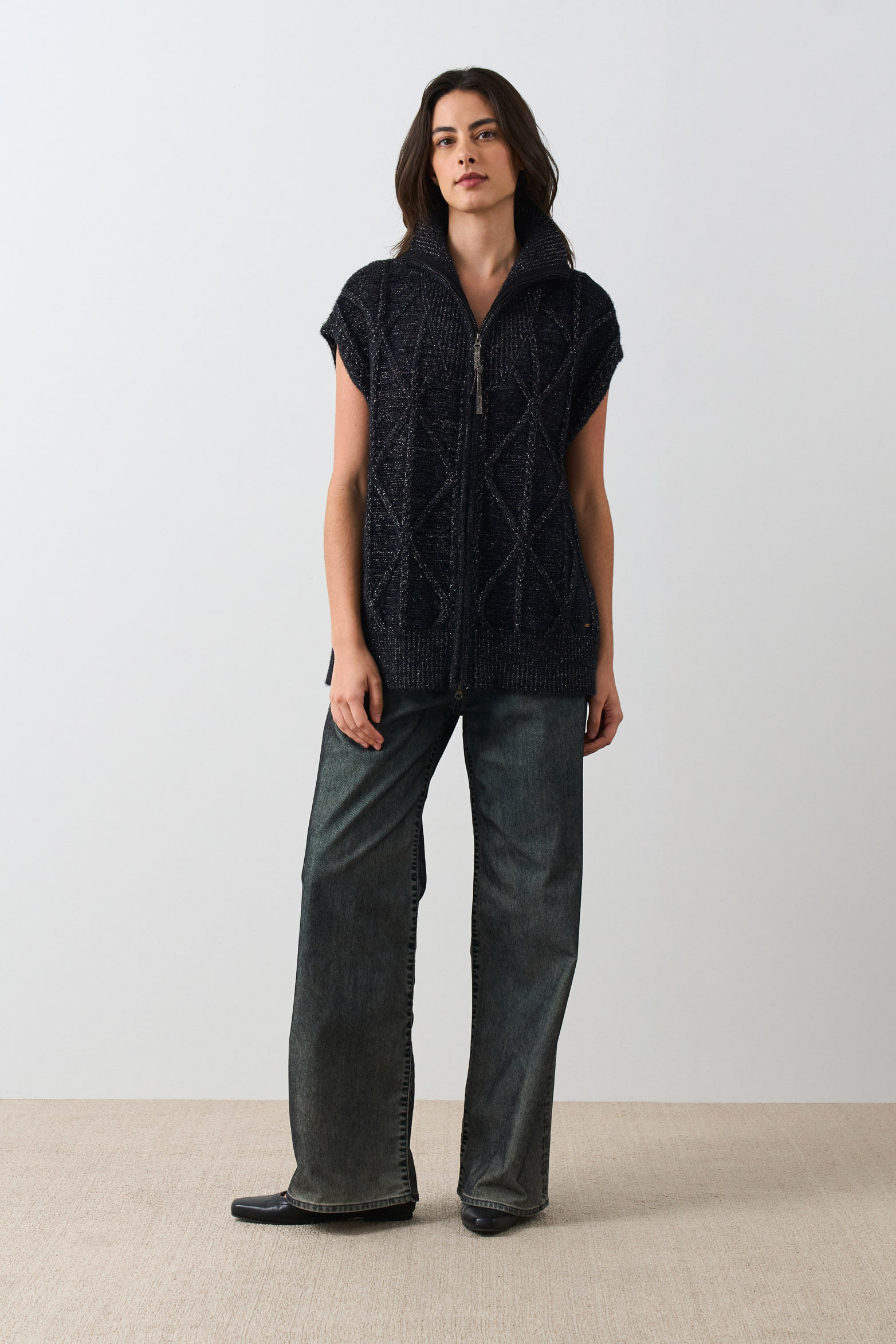 Chaleco tejido oversized para mujer Legado
