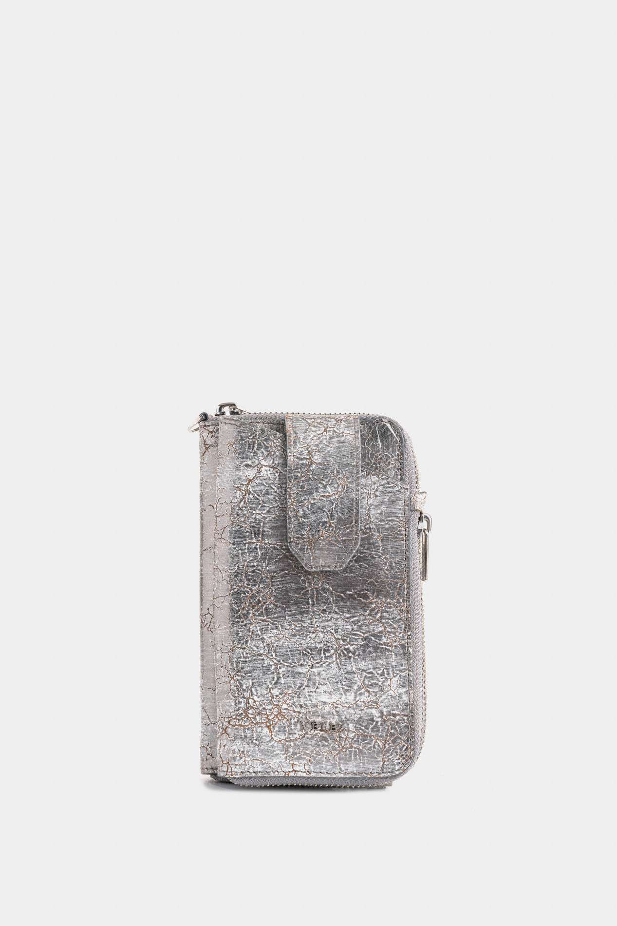 Porta chequera Ibiza de cuero folia para mujer con cadena