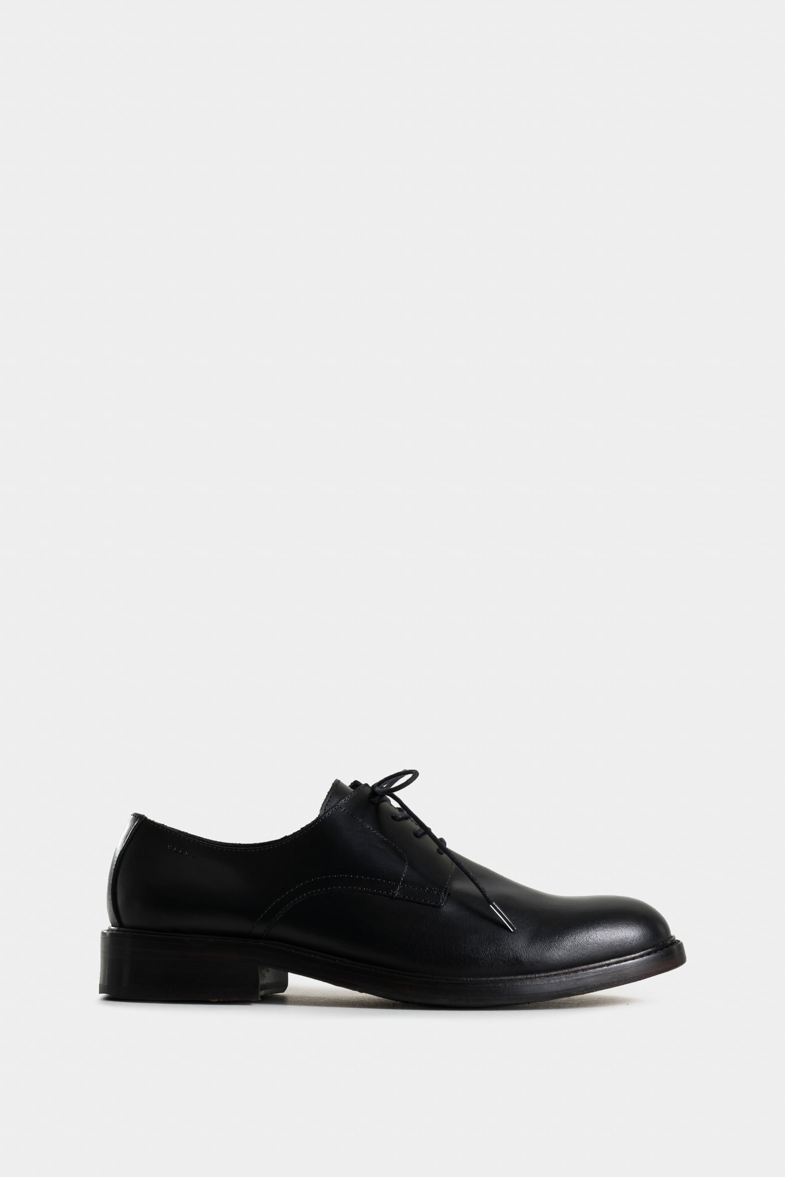 Zapatos cordón lunar de cuero liso para hombre cordón redondo