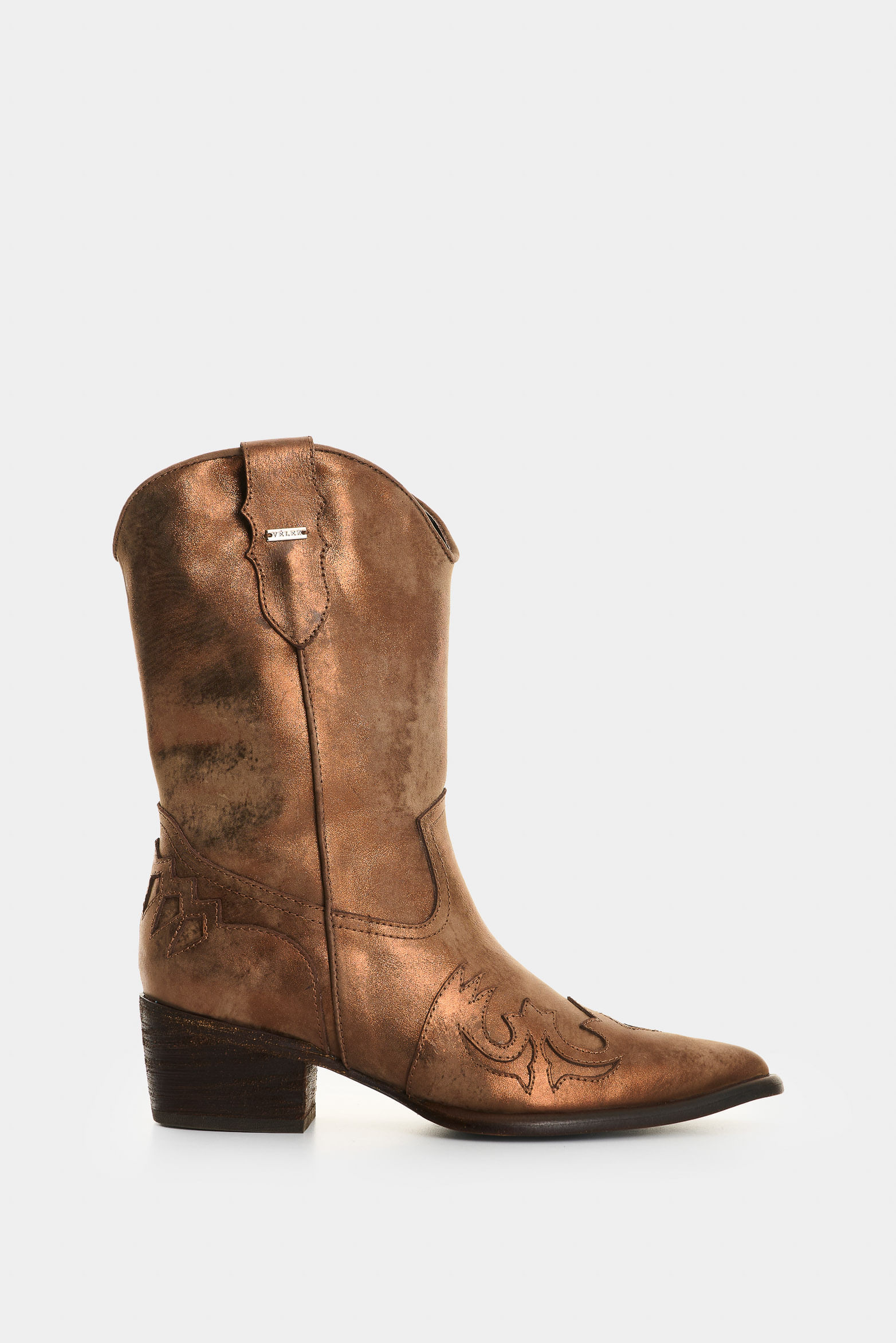 Botas texanas Dino en cuero metalizado para mujer