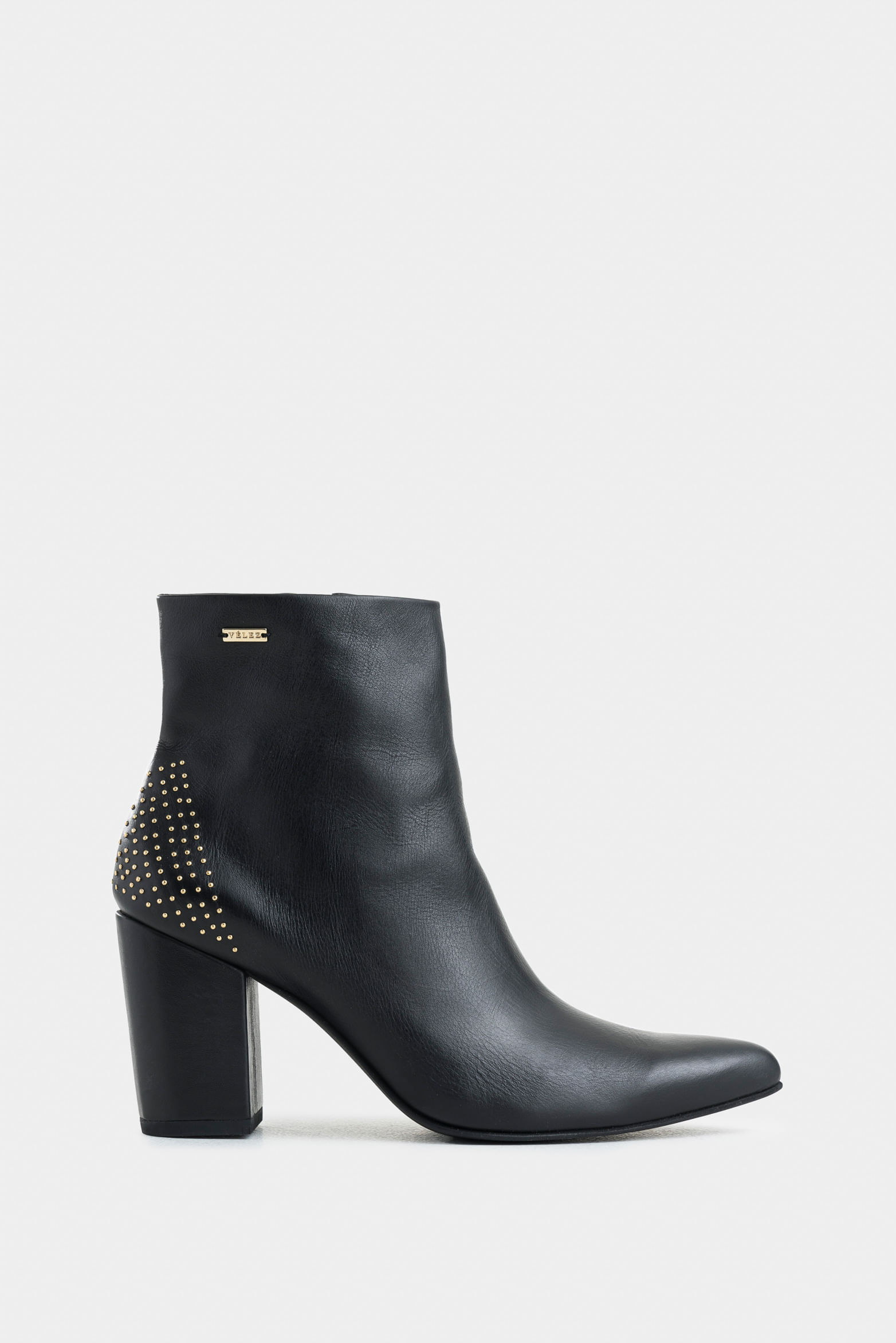 Botines office kira de cuero para mujer mini taches