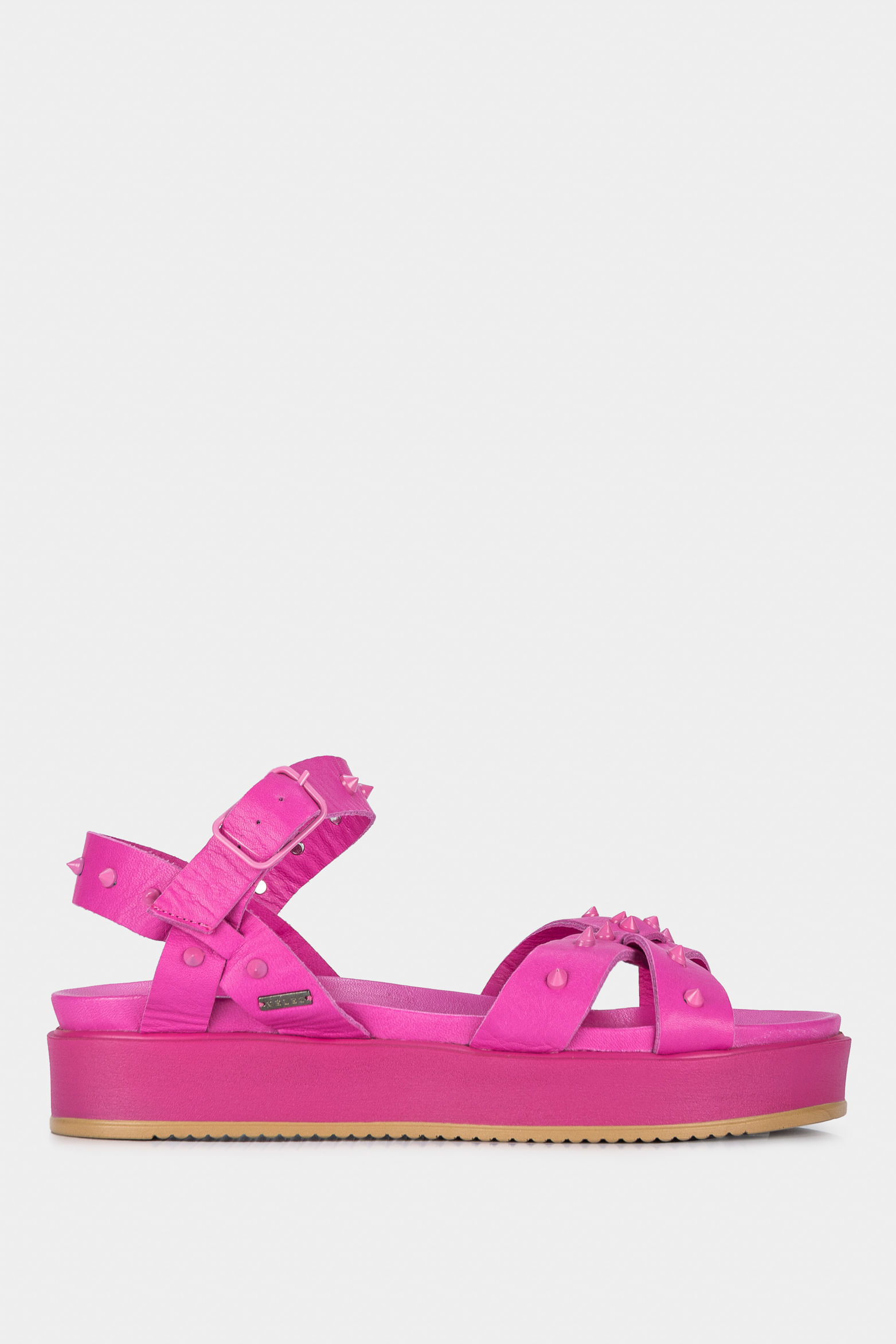Sandalias plataforma palau de cuero para mujer taches metálicos