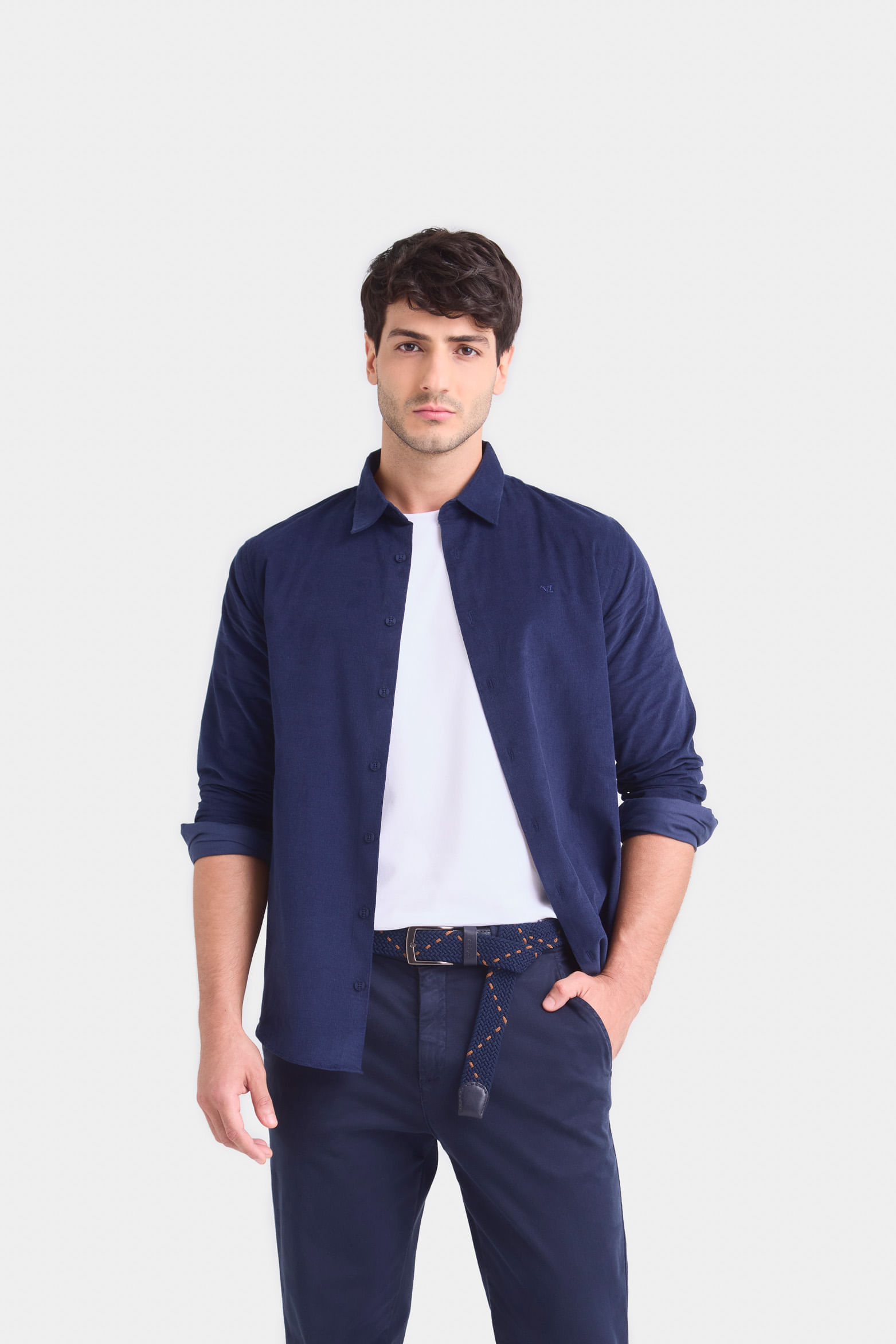 Camisa parús en algodón para hombre mini corduroy