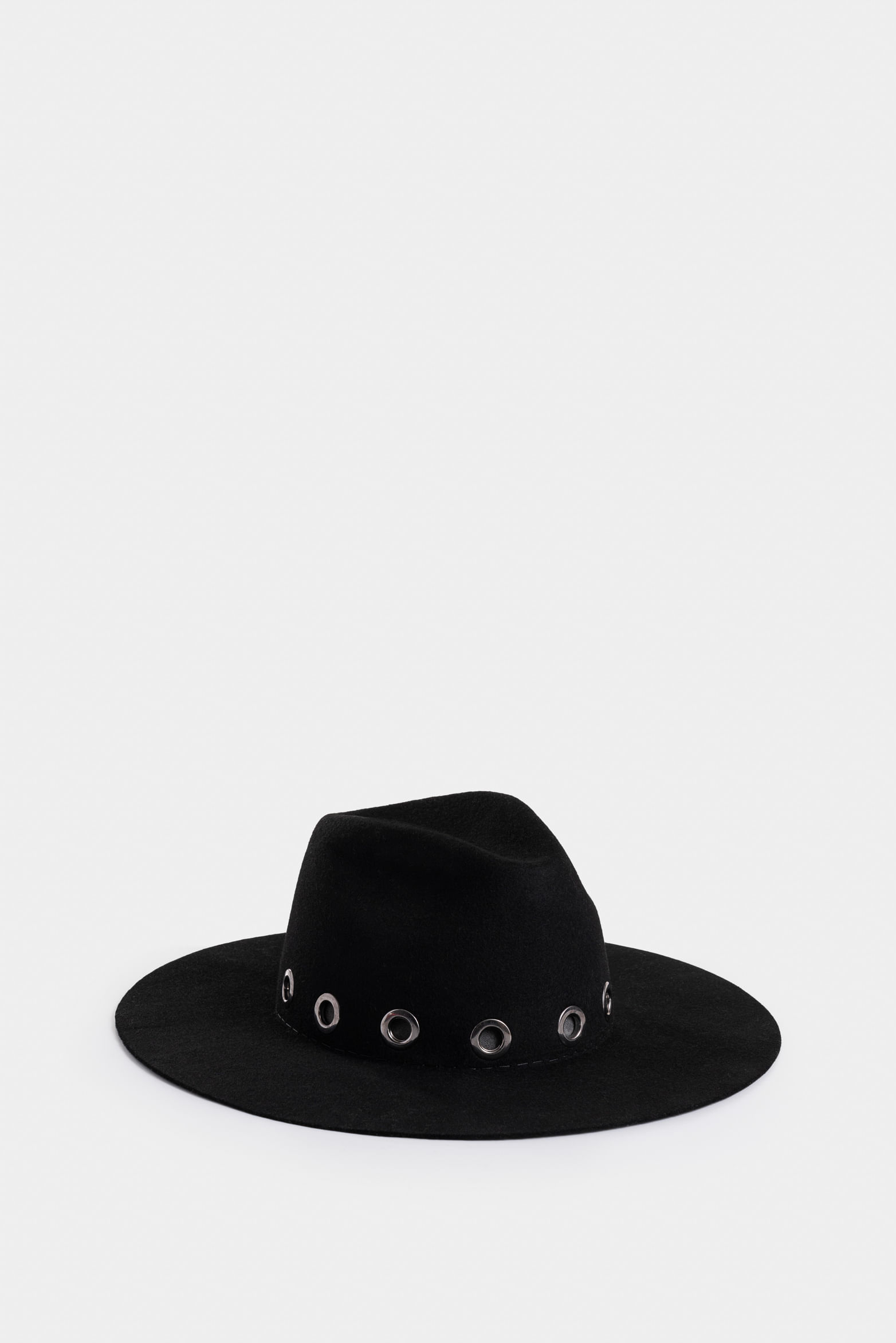 Sombrero fedora Venecia en lana para mujer ojaletes decorativos