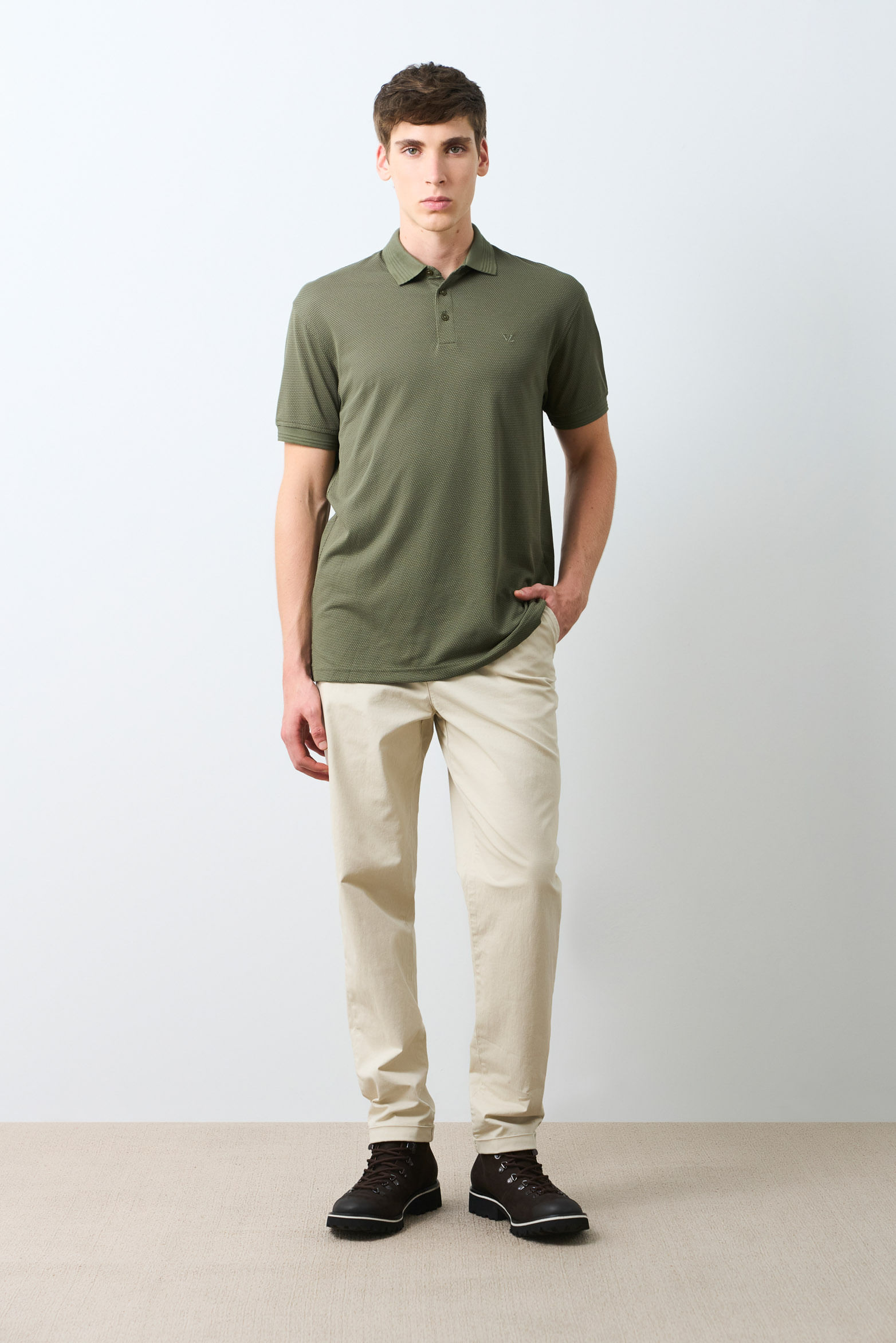 Polo Lucca manga corta para hombre texturizada