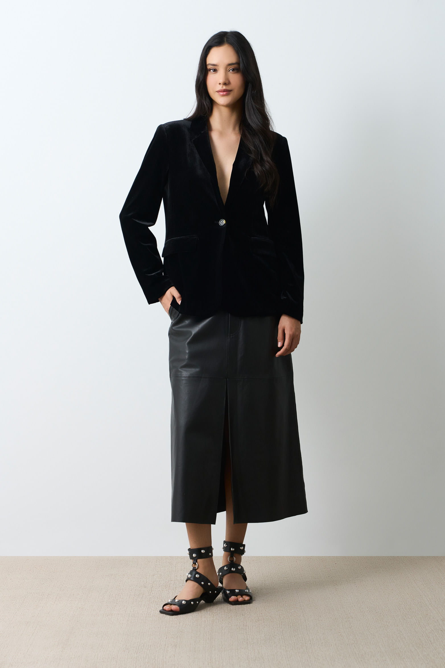 Blazer velvet semiholgado para mujer Efos