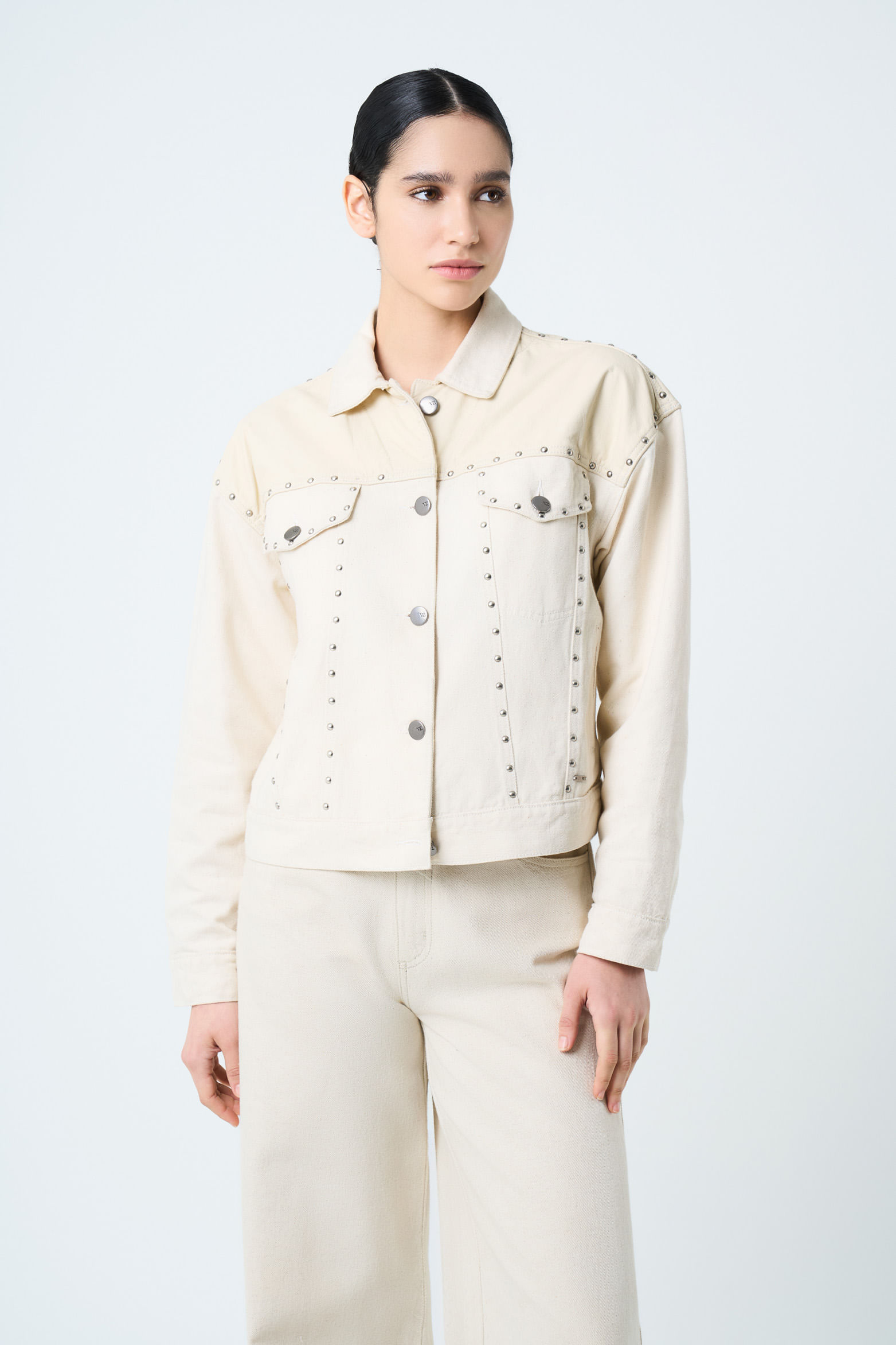 Chaqueta Orquídea de algodón y cáñamo para mujer silueta oversized