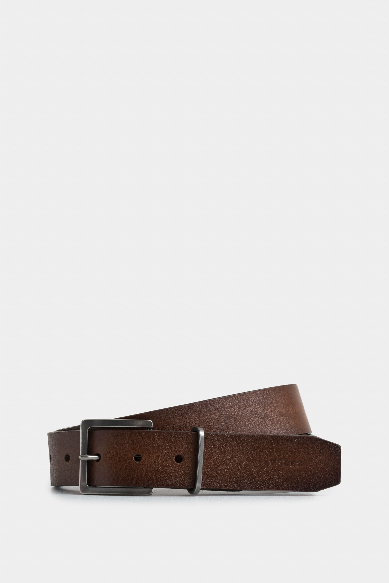 Cinturón unifaz luster de cuero para hombre punta trapecio