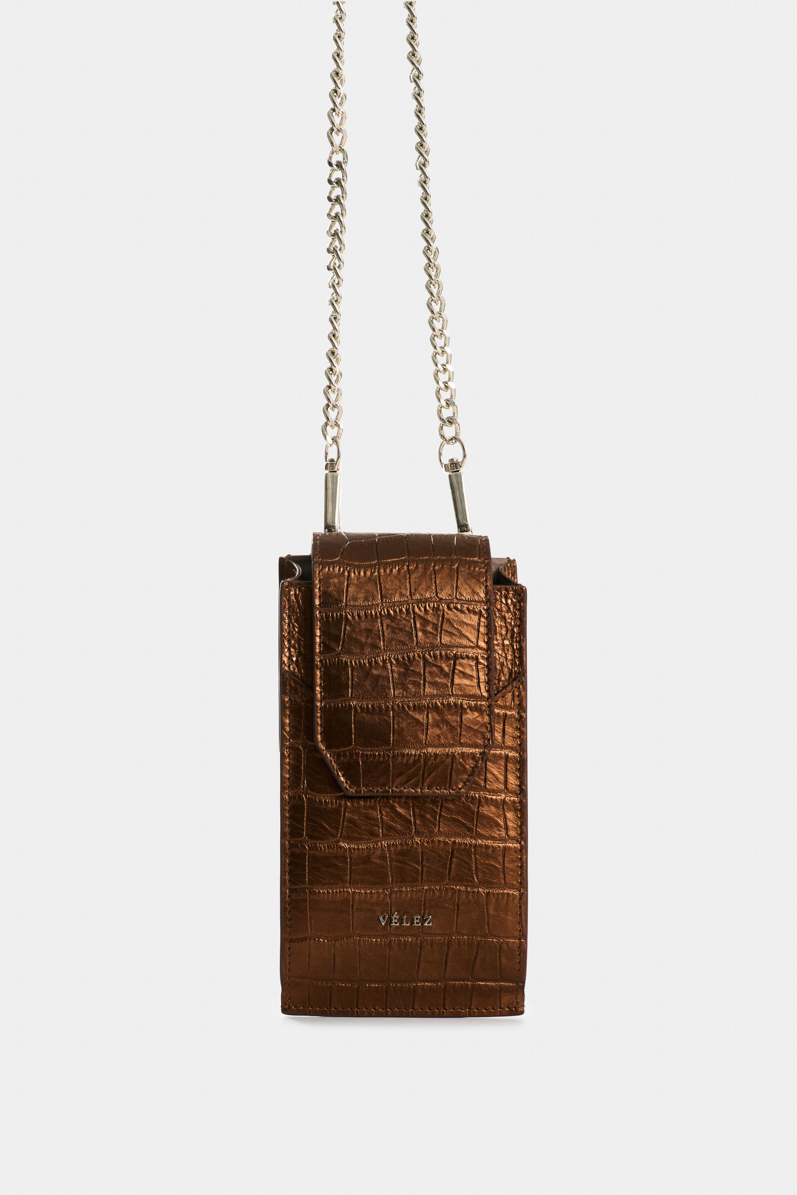 Porta celular de cuero folia para mujer Serpia
