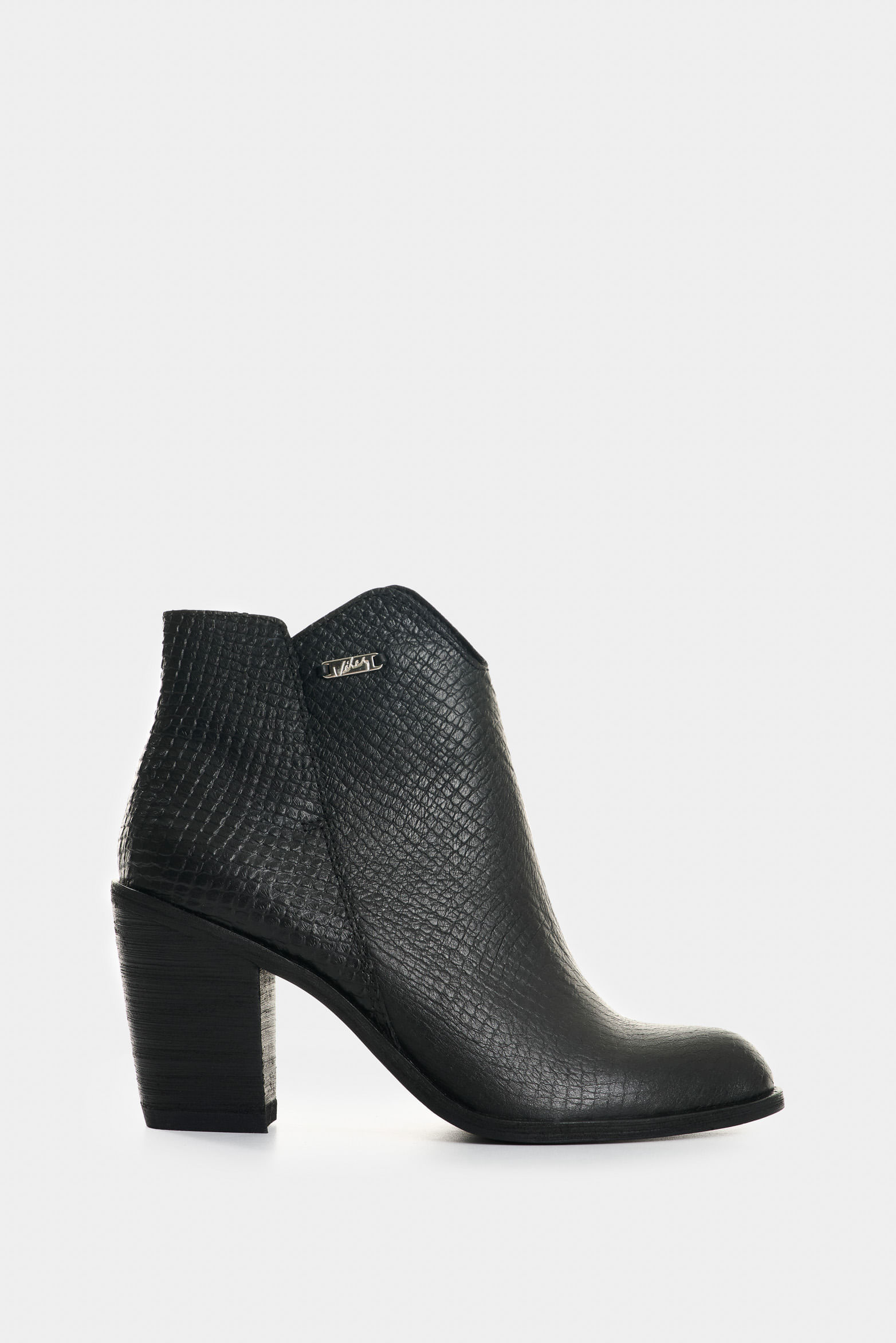 Botines de cuero grabado para mujer Alpha