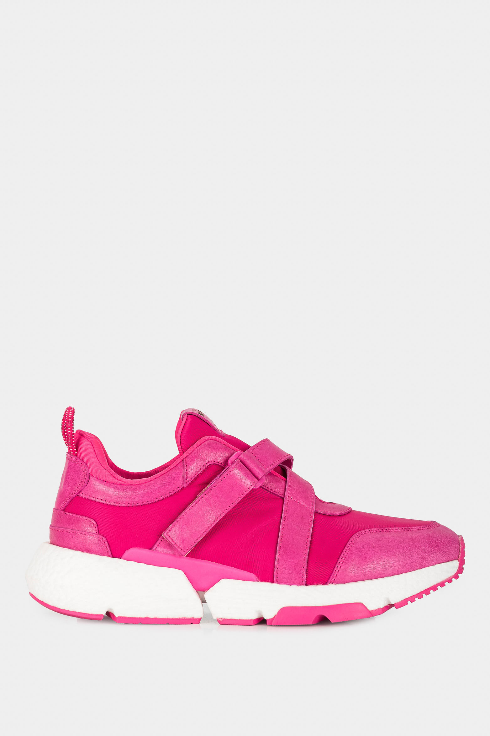 Zapatillas manzano de cuero y textil para mujer ajuste en velcro