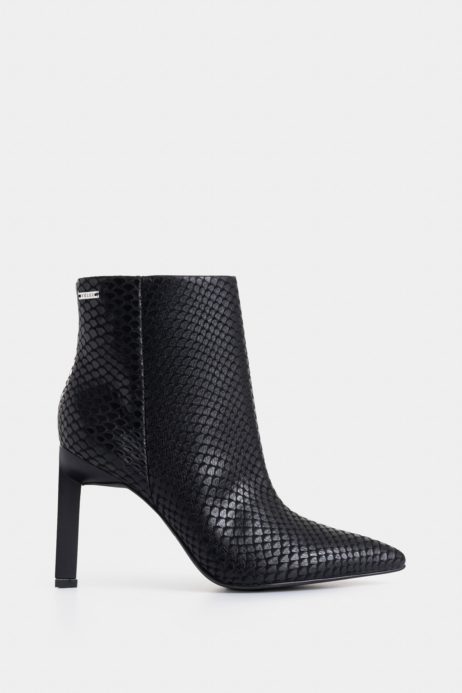 Botines black de cuero para mujer snake