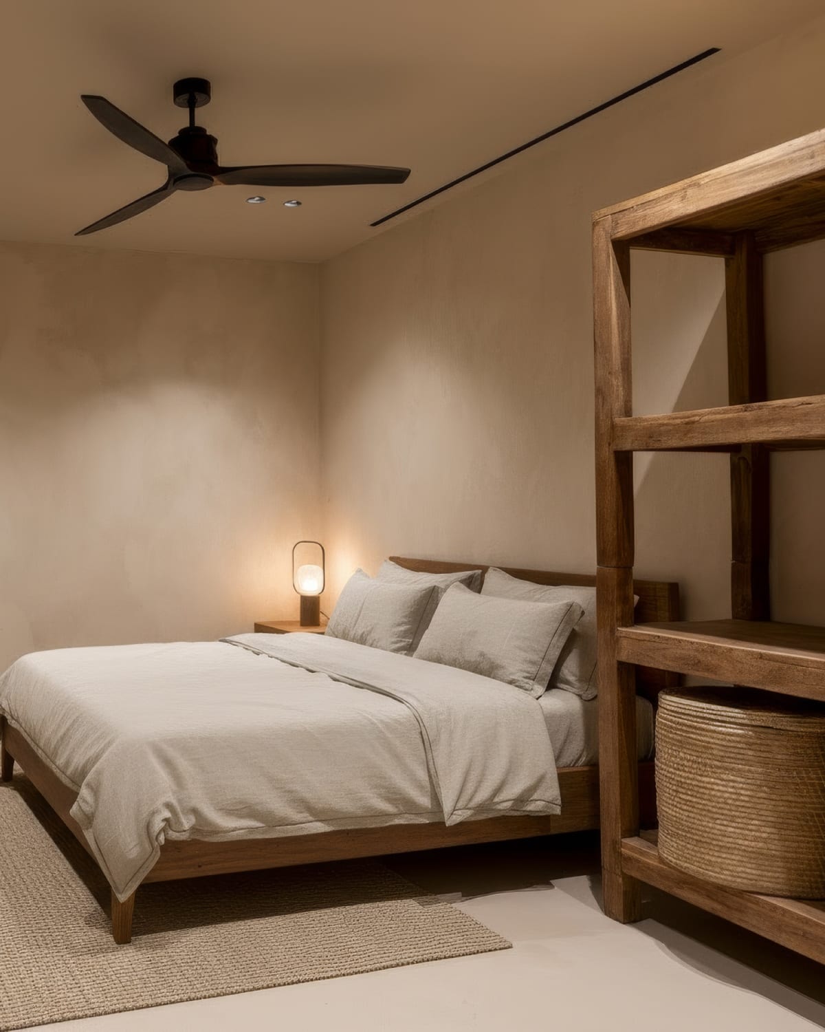 Virtuelle Möblierung: Der Raum auf der unteren Ebene als Schlafzimmer eingerichtet, Fuster 8