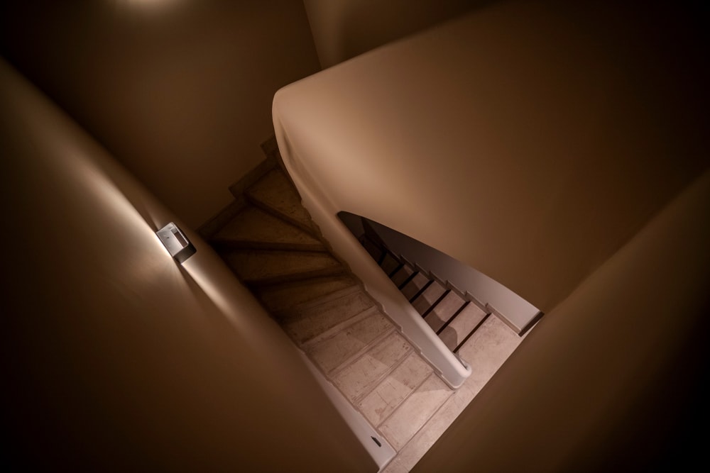 Curved stair seen from above, Falco 13