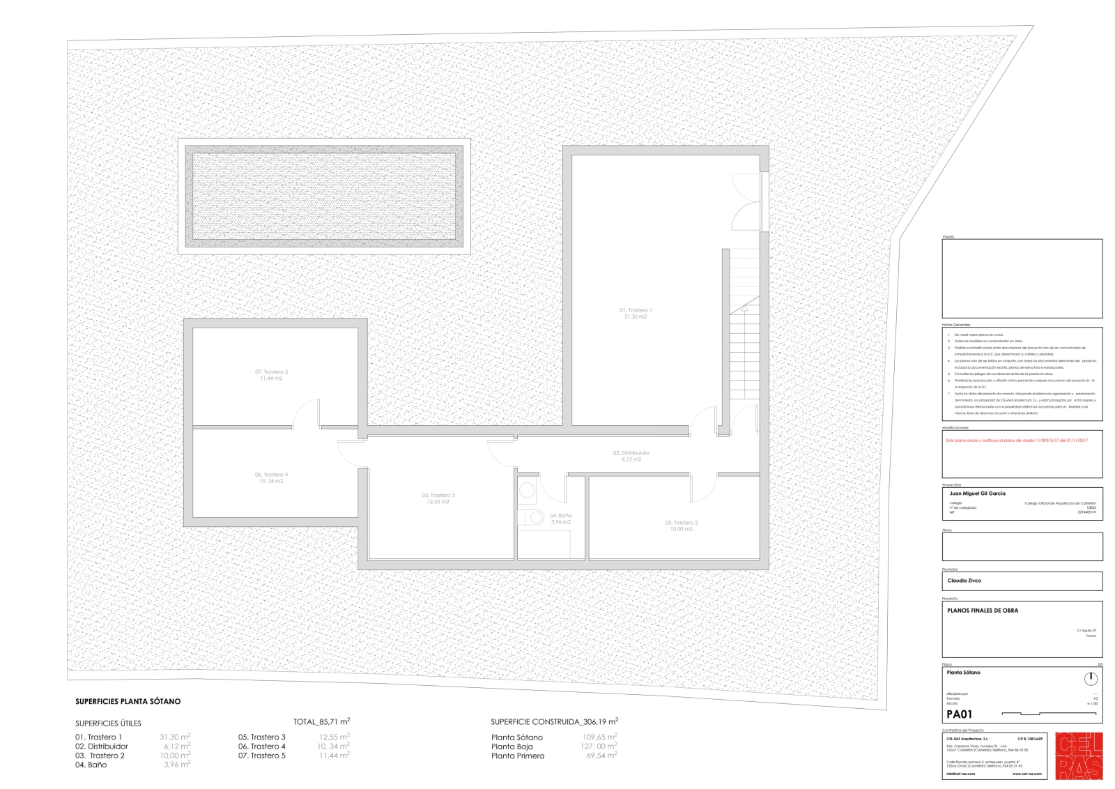 Grundriss des Untergeschosses