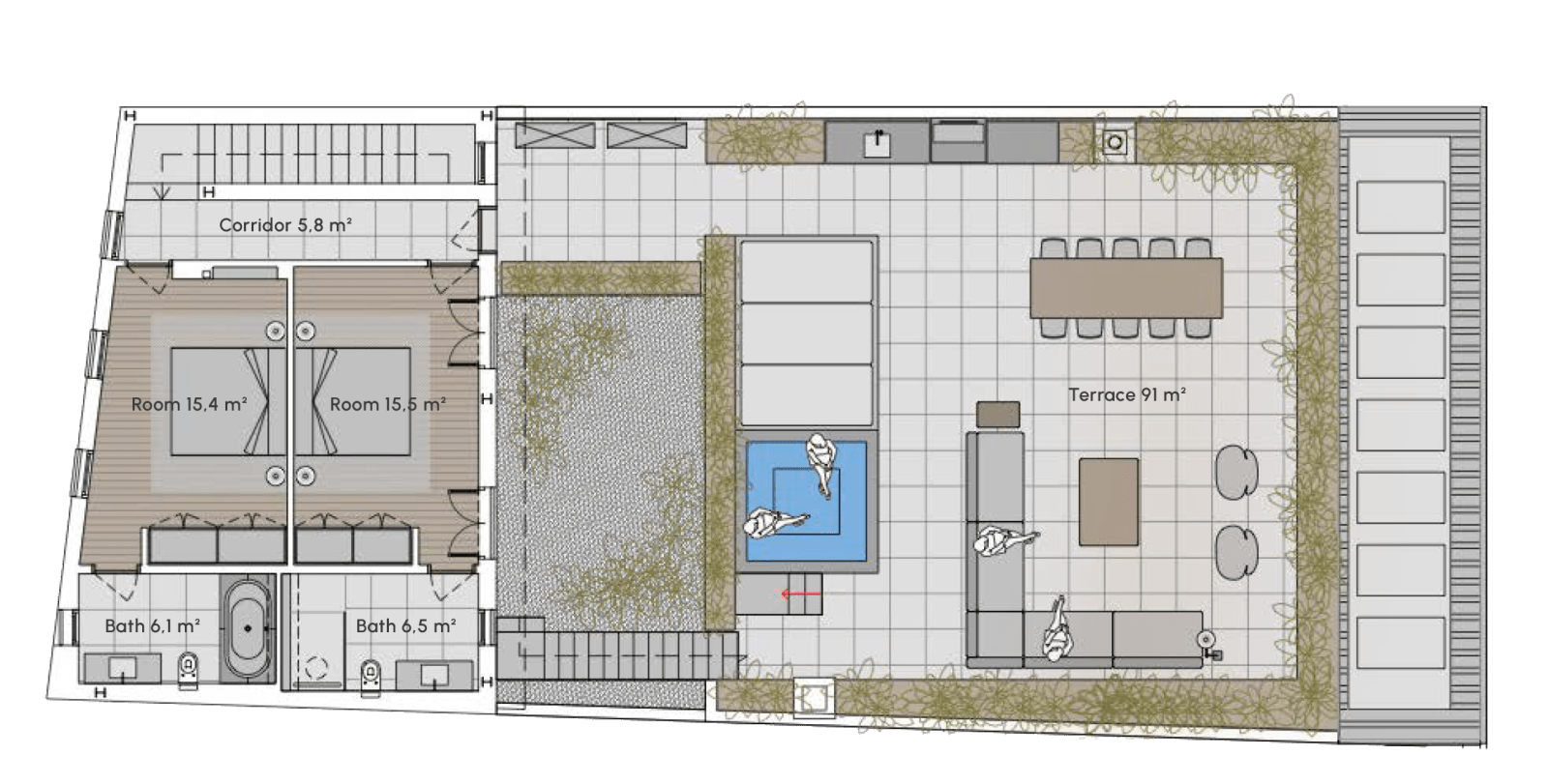 Grundriss des Obergeschosses