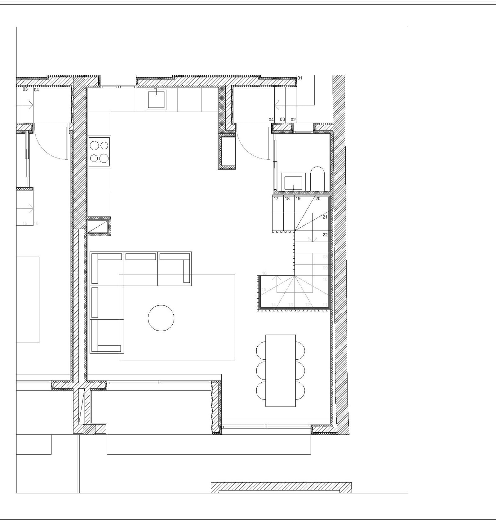 Grundriss des Erdgeschosses, Reihenhaus in Portixol