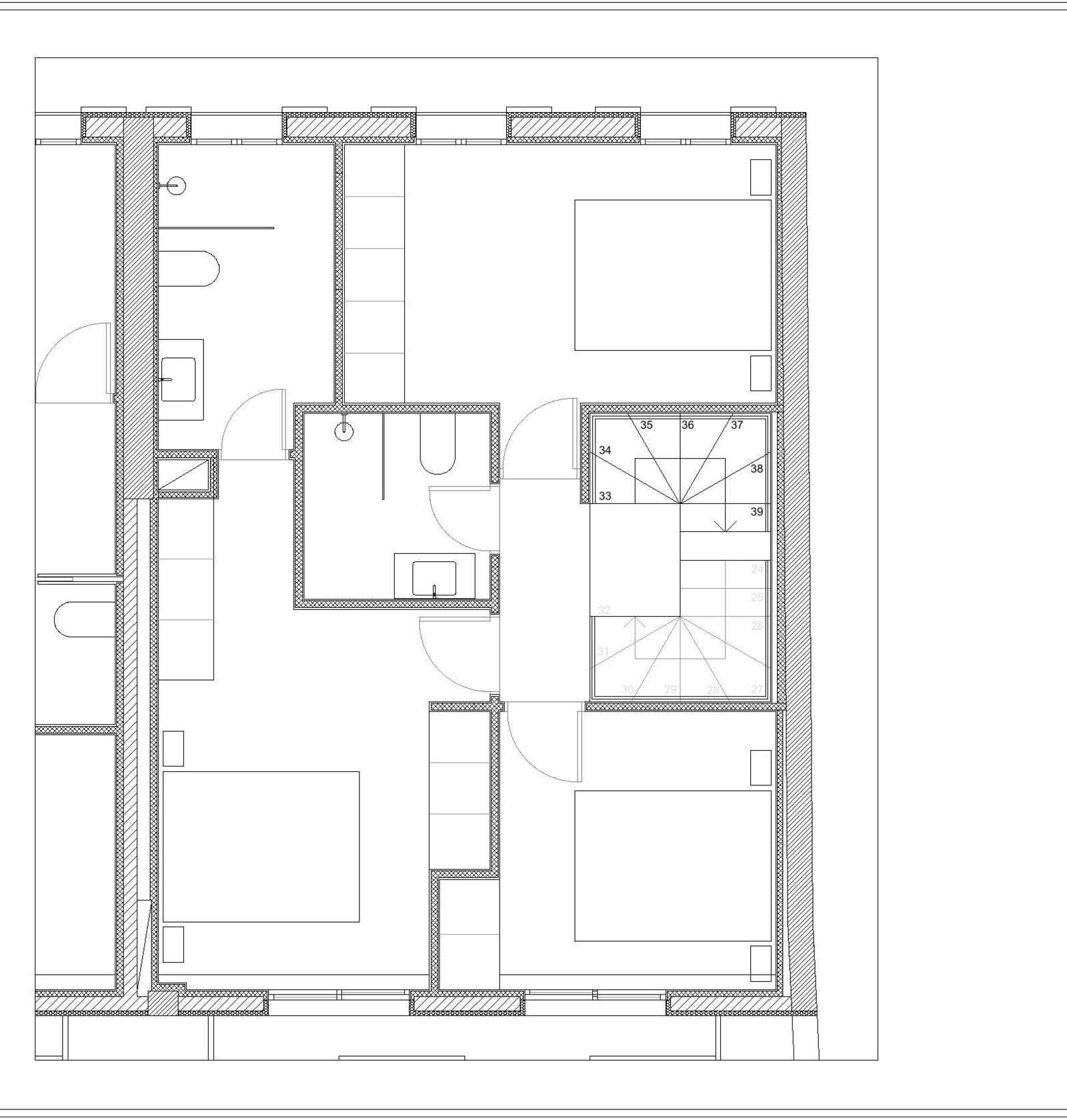 Grundriss des Obergeschosses, Reihenhaus in Portixol
