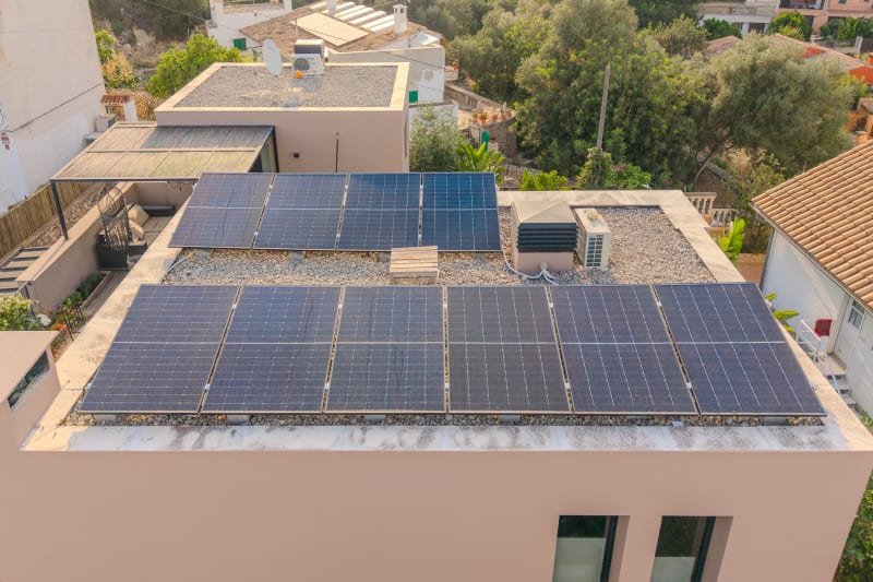 Solar panels on the roof