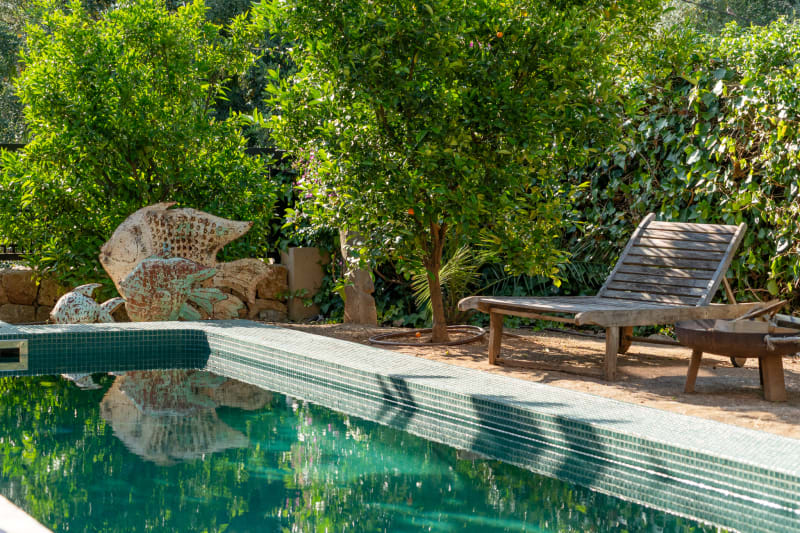 Salt water pool, close view