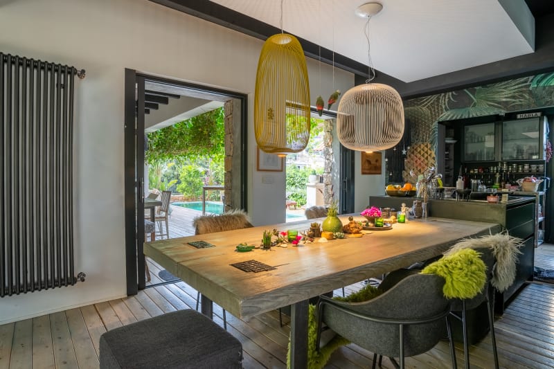 Living room and dining area