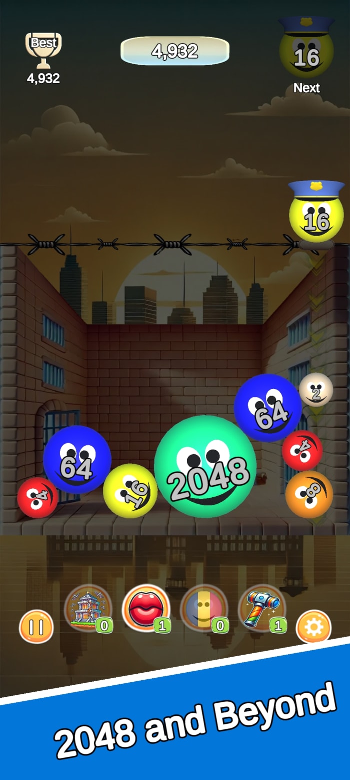 Large number tiles in Cop Drop