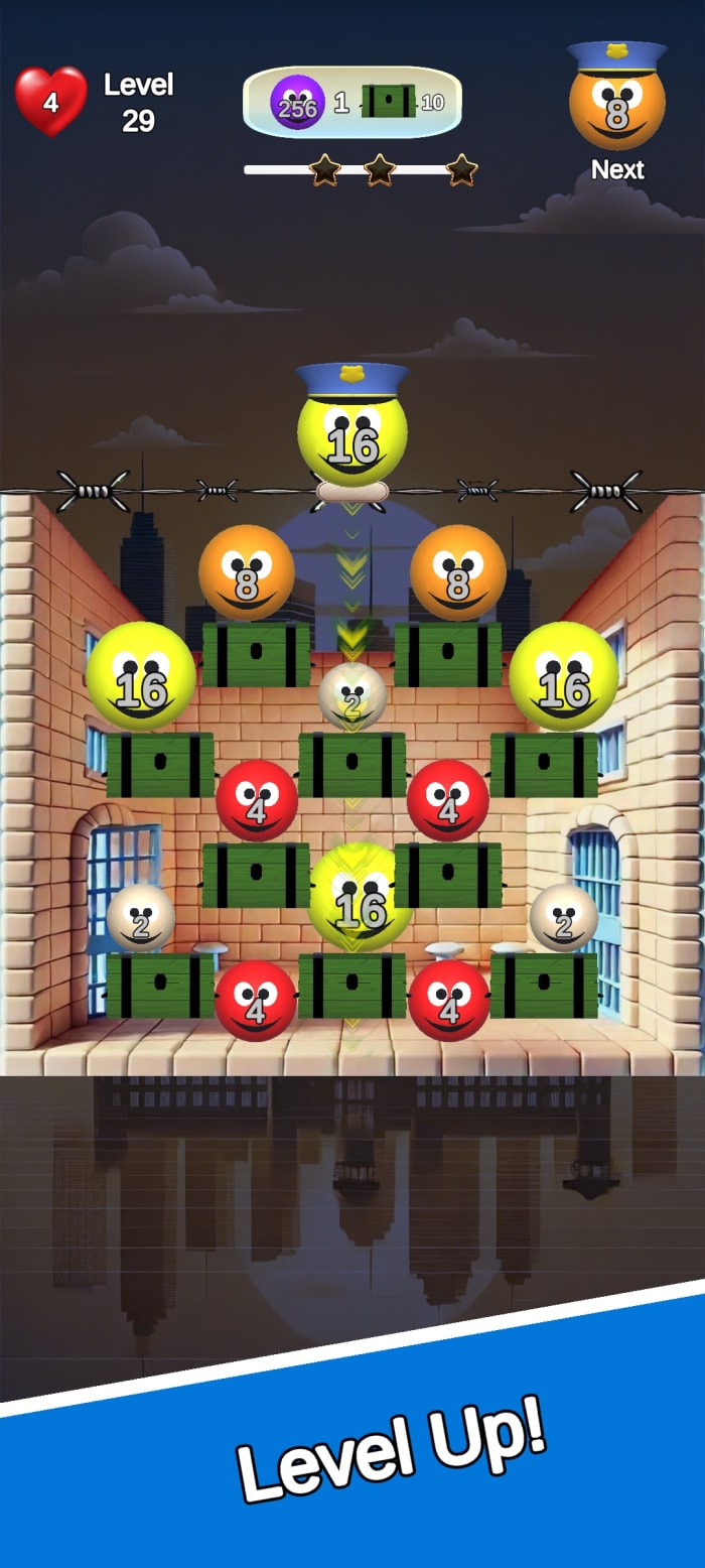 Cop Drop puzzle board