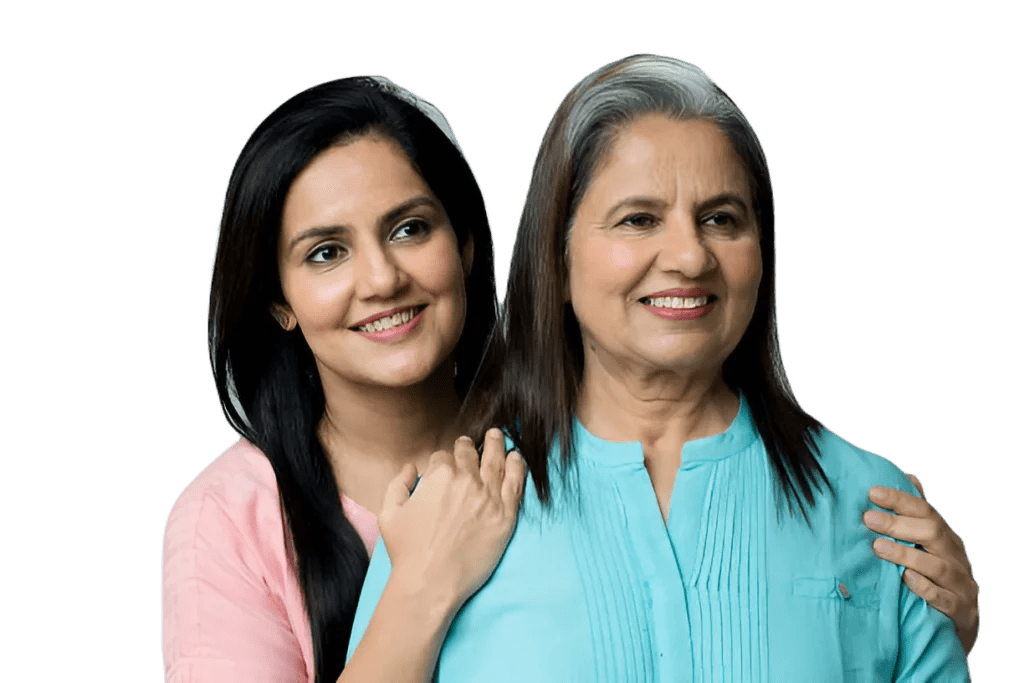 A woman receiving a health checkup.