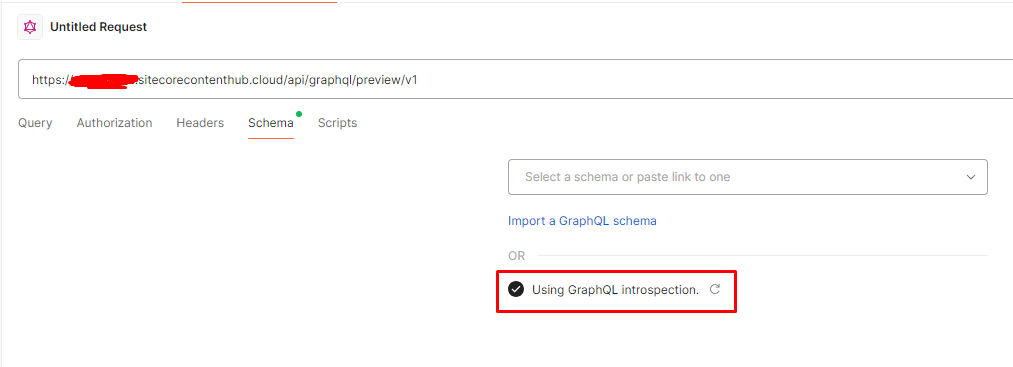 Fetch Schema for GraphQL Request Successful