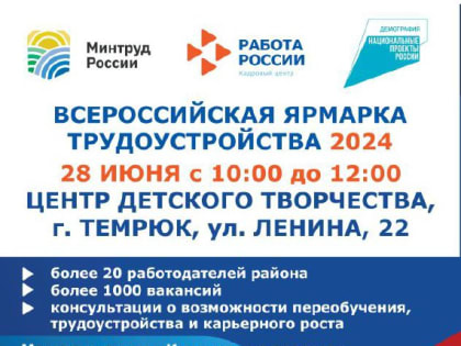 Всероссийская ярмарка трудоустройства «Работа России. Время возможностей»