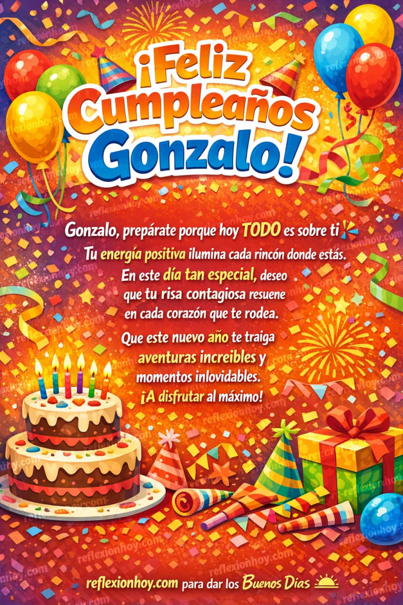 Una tarjeta de cumpleaños vibrante y alegre con colores brillantes y confeti.