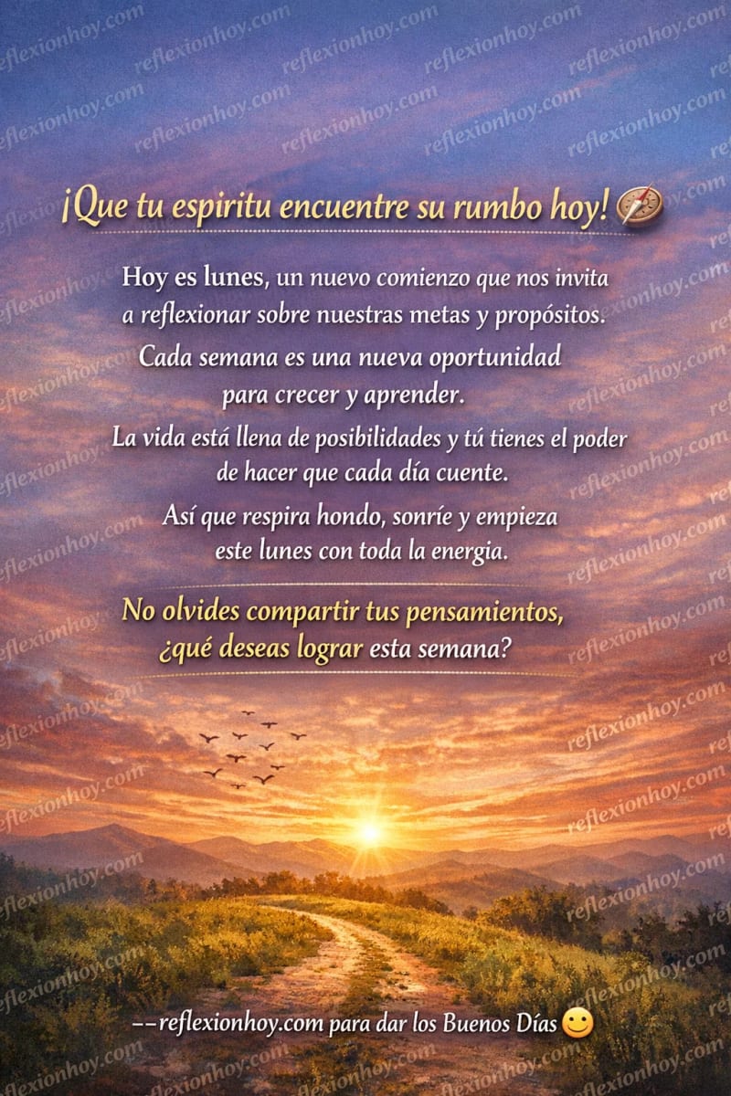 Reflexión sobre el inicio de la semana, con énfasis en las oportunidades que trae cada lunes.