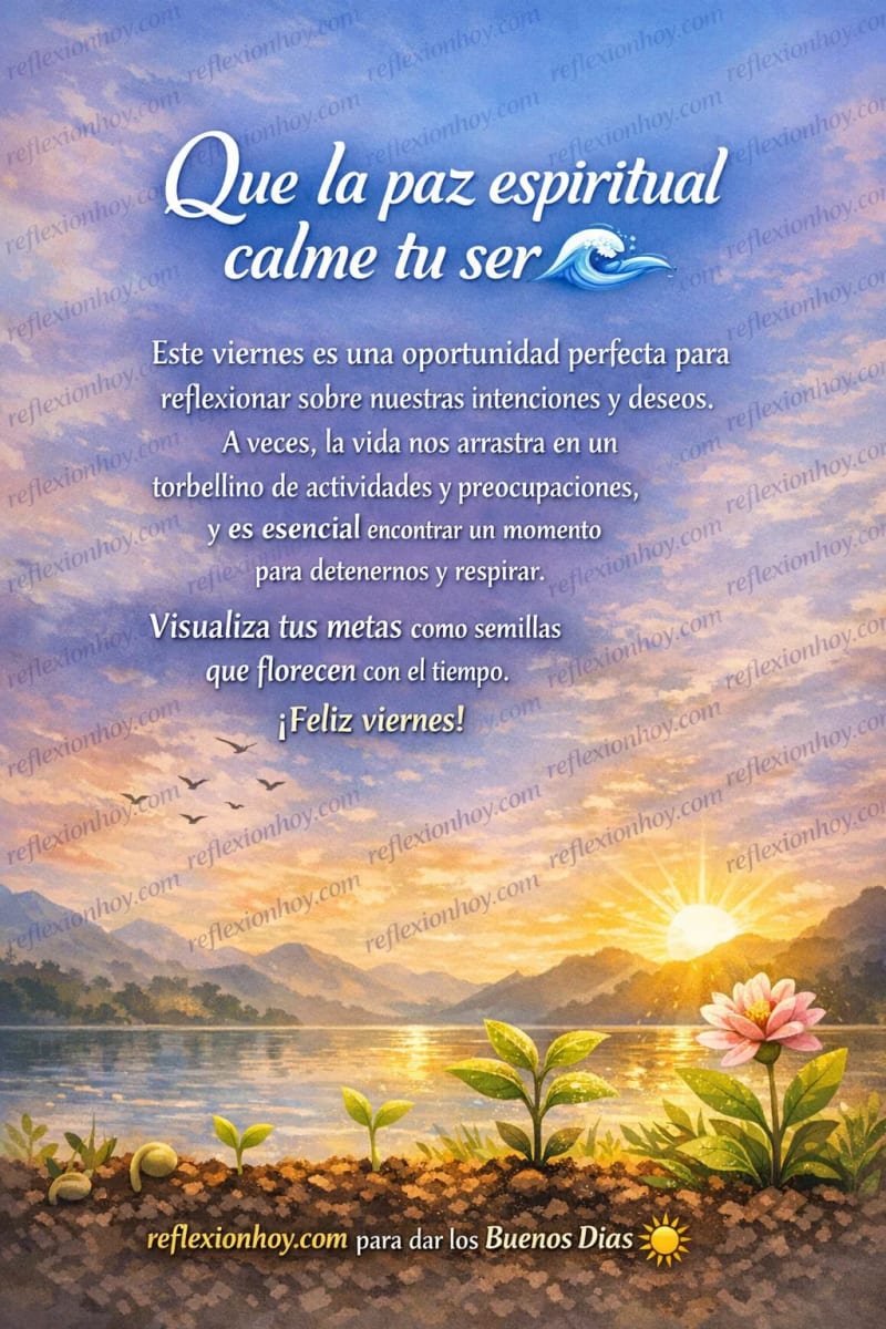 Reflexión sobre la paz espiritual y el crecimiento personal en un viernes inspirador