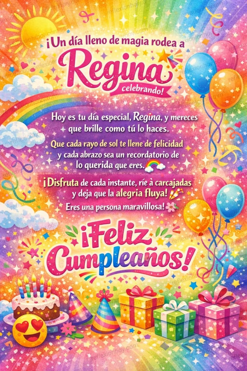 Una tarjeta de cumpleaños brillante con globos, pasteles y un fondo colorido que irradia alegría.