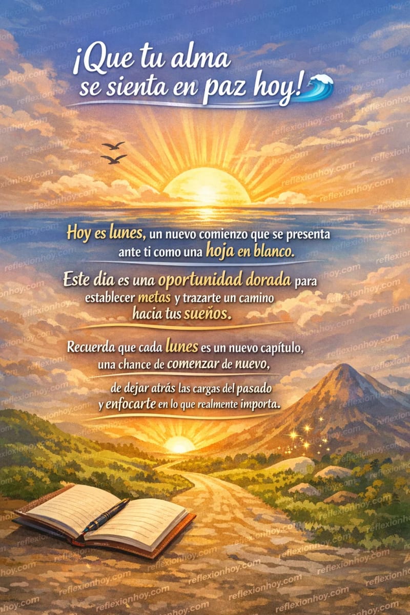 Reflexión para iniciar la semana con energía positiva y buena vibra, ideal para un lunes motivador.