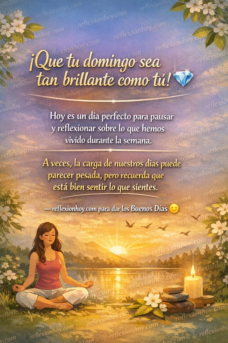 Reflexión positiva para el domingo que invita a la renovación y al autocuidado.