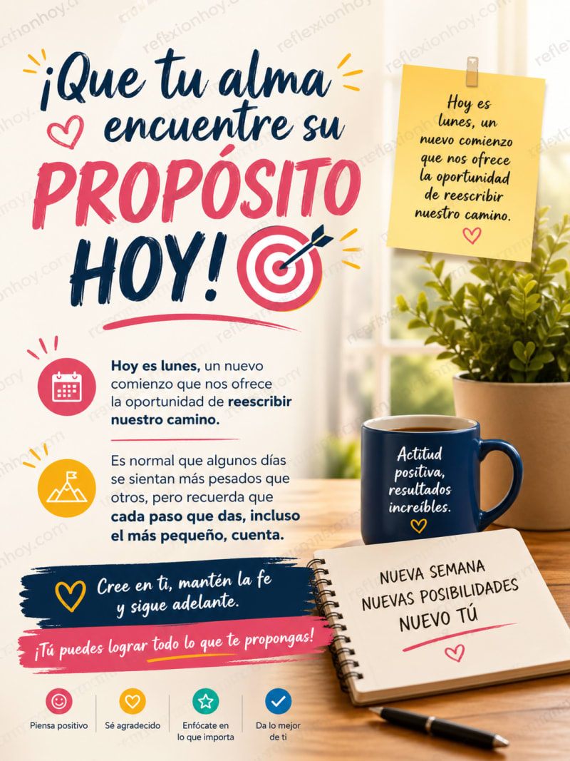 Reflexión sobre el inicio de semana y la importancia de la actitud positiva en lunes.