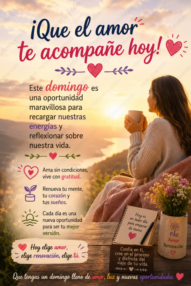 Reflexión sobre el poder del amor y la renovación en un domingo.