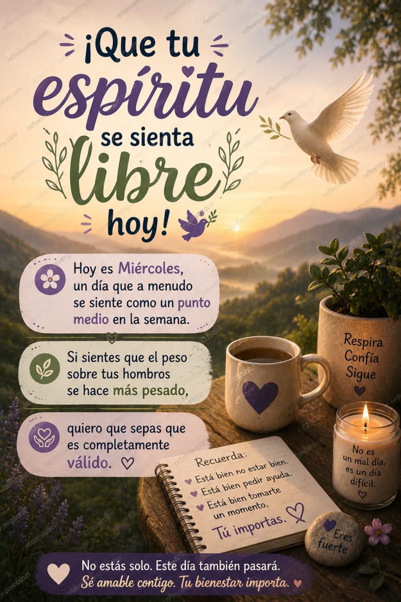 Reflexiones sobre el bienestar emocional y la resiliencia para este Miércoles.