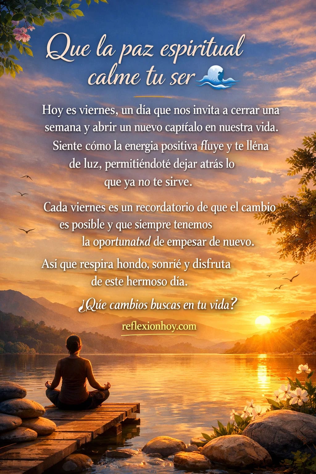 Imagen de ¡Que la paz te inunde este hermoso viernes! 🌅